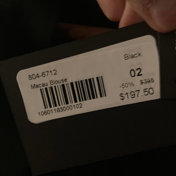 Lace Front Black Blouse size 2 - Picture 5 of 6